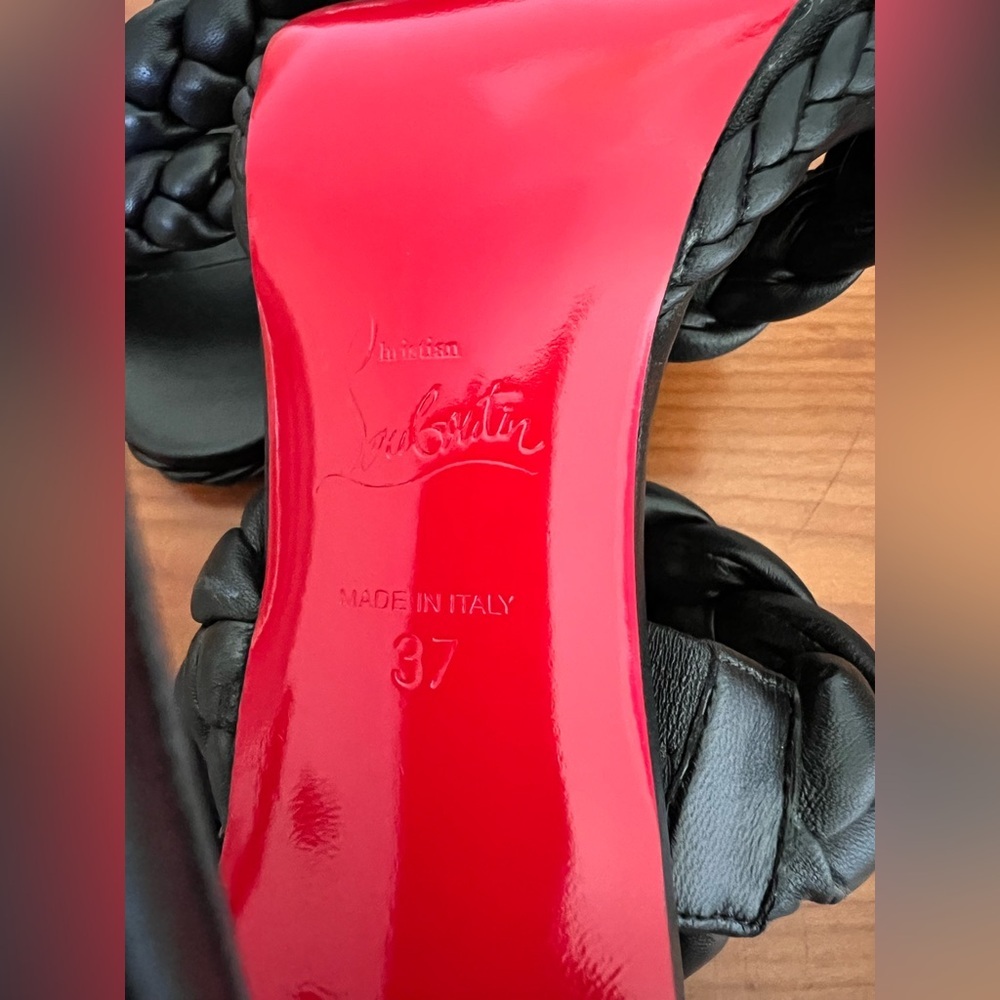 NIB Christian Louboutin X Idris Elba Fatima 120 MM Leather Strap Sandals Size 37 - Picture 9 of 10